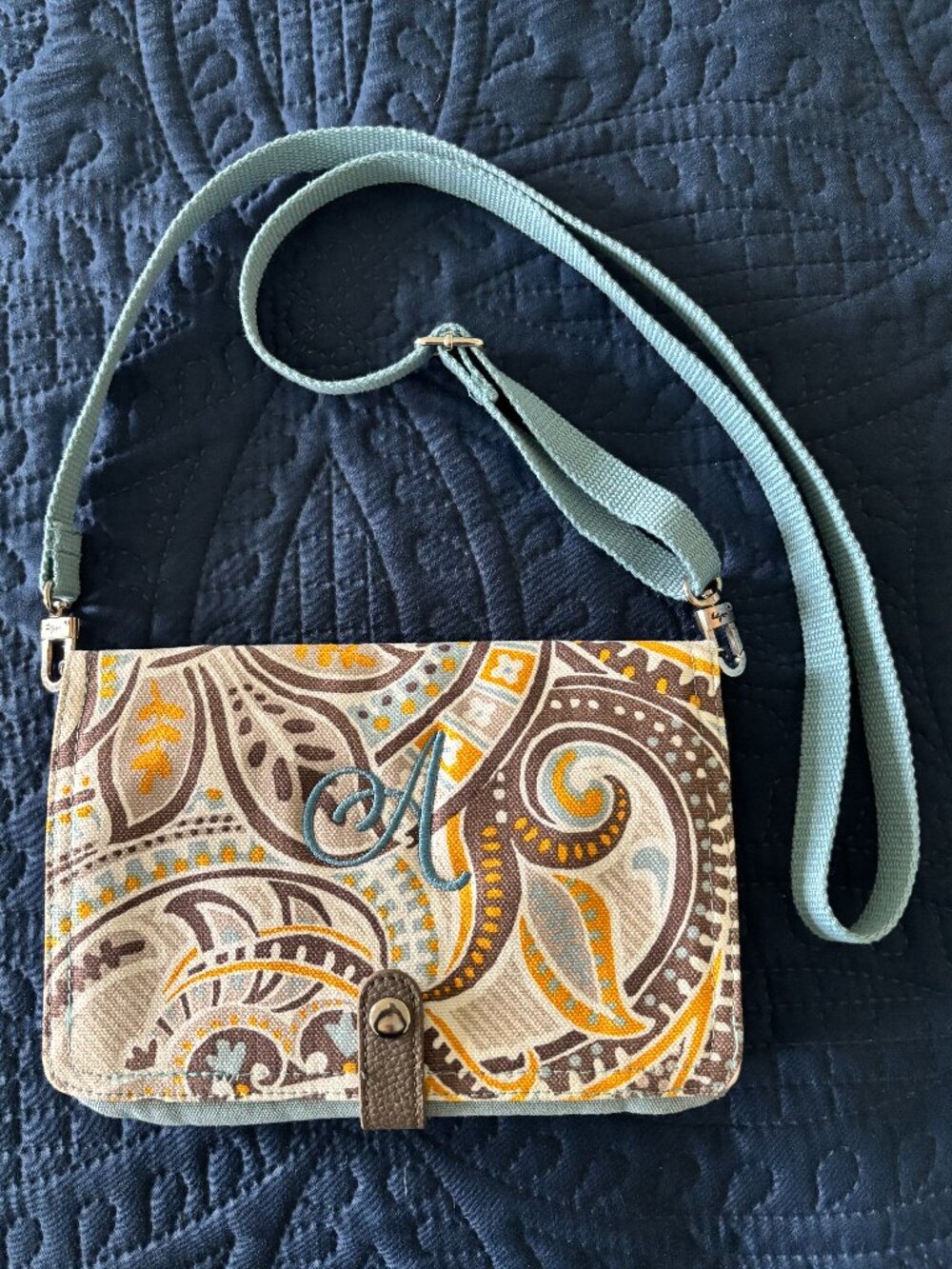 Thirty-One DOUBLE UP Crossbody Parisian Garden Hipster Wallet